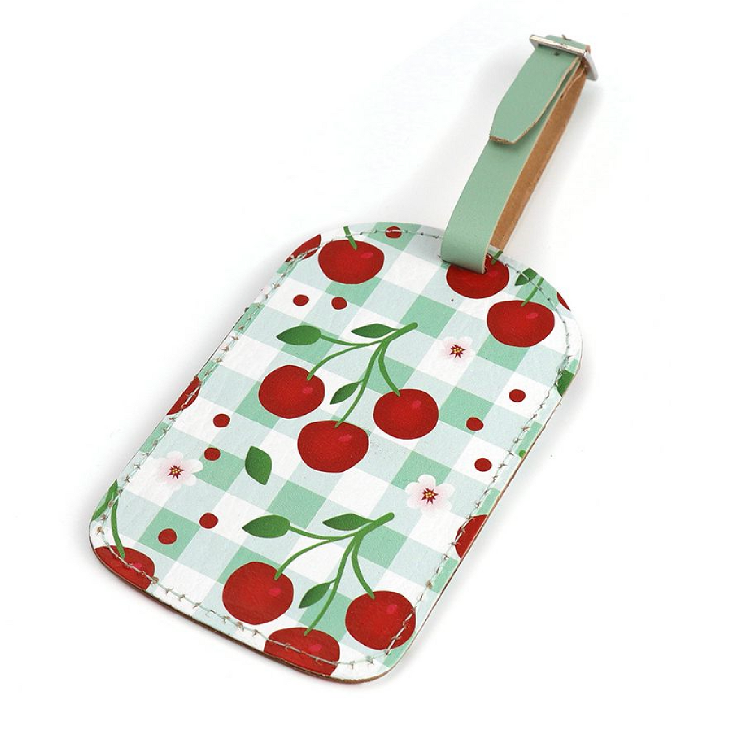 PoM Cherry Gingham Luggage Tag