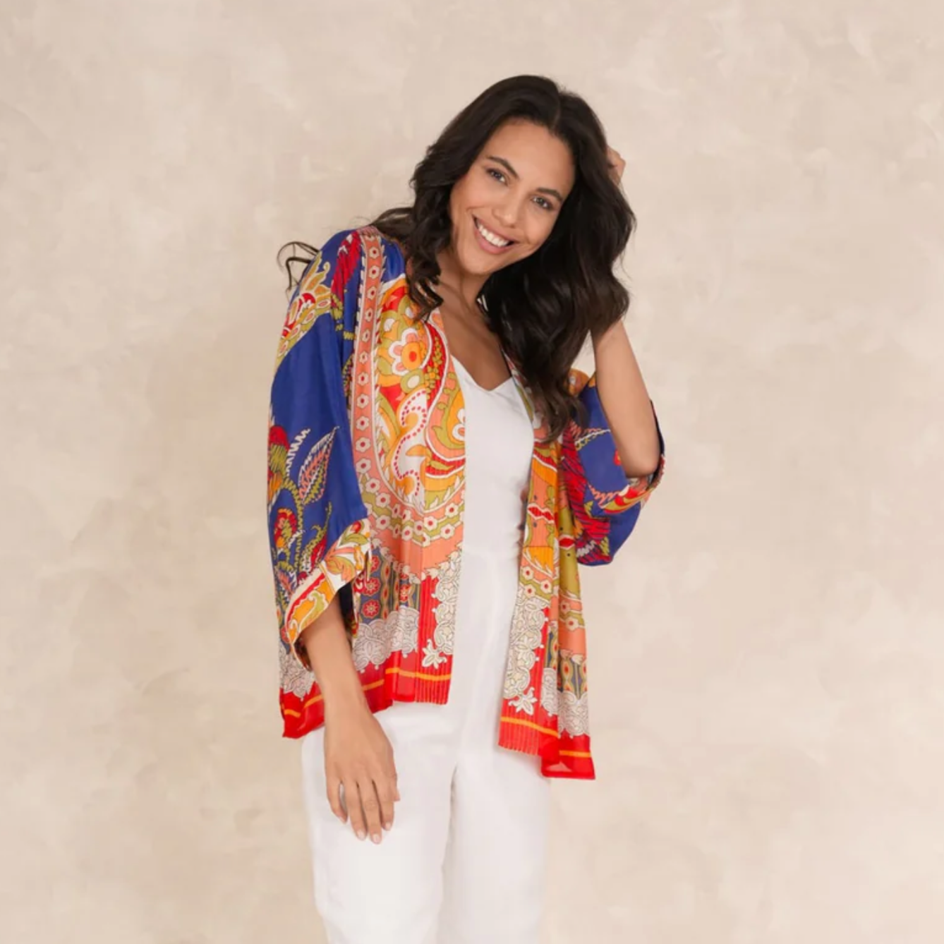 One Hundred Stars Carnival Cobalt Kimono One Hundred Stars Carnival Cobalt Kimono