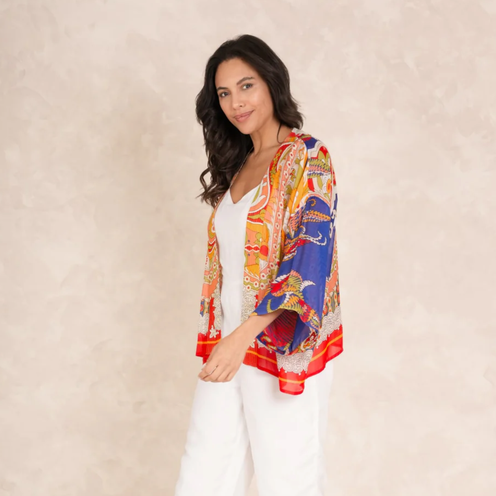 One Hundred Stars Carnival Cobalt Kimono One Hundred Stars Carnival Cobalt Kimono