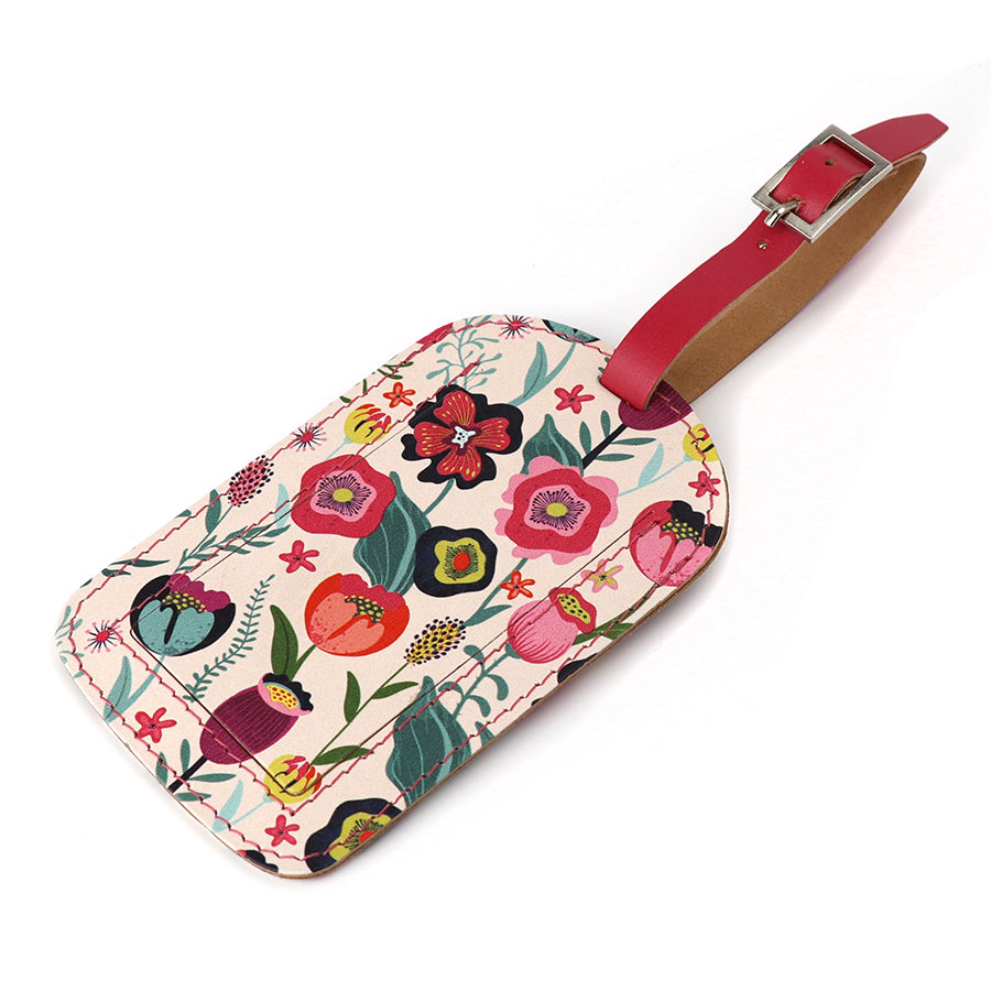 PoM Pink Floral Luggage Tag