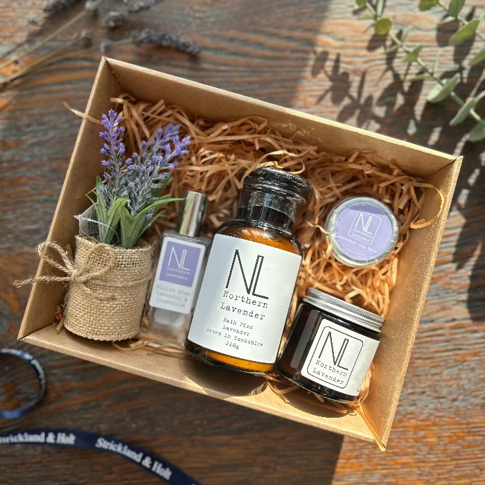 Strickland_and_Holt_Relaxing_hamper_with_Northern_lavender_products Strickland_and_Holt_Relaxing_hamper_with_Northern_lavender_products