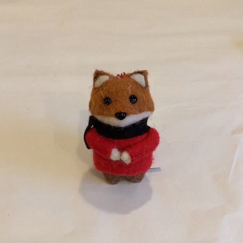 Felt fox Christmas decoration.