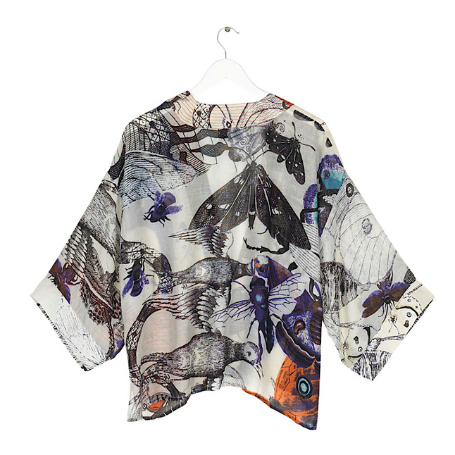 One Hundred Stars Butterflies Cobalt Kimono