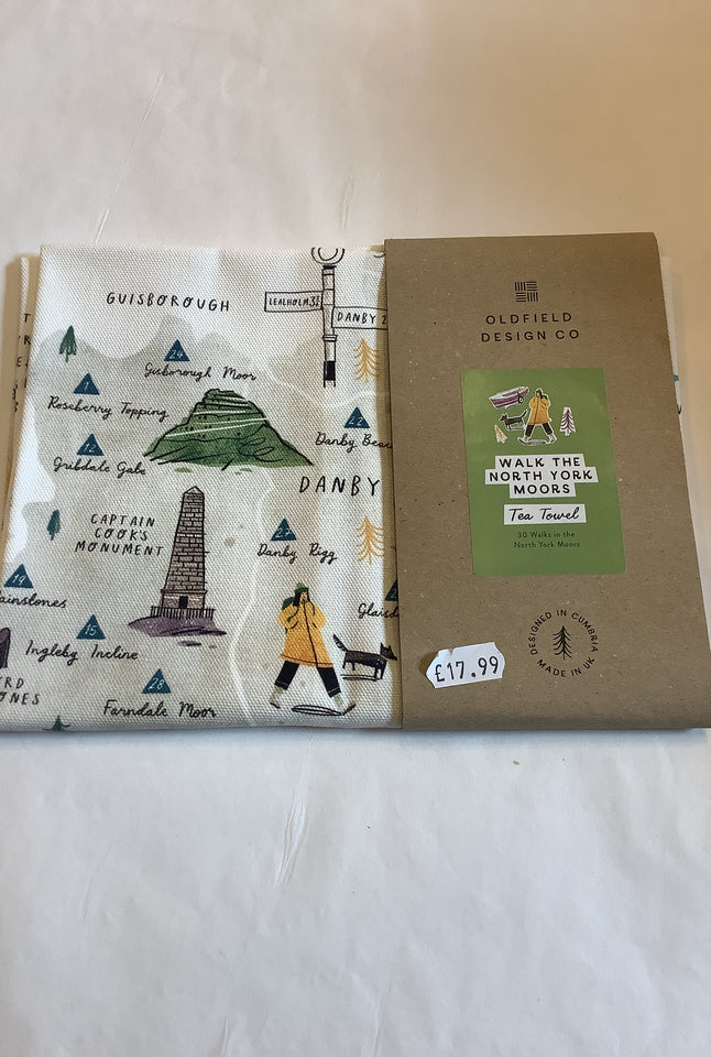 Oldfield design .co walk the north York moors tea towel