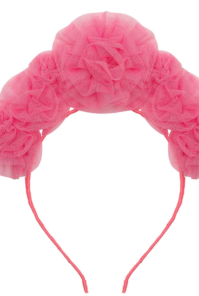 Mimi and Lula Pink Ruffle Flower Headdress