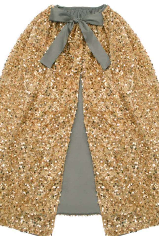 Mimi and Lula Gold Sequin Cape