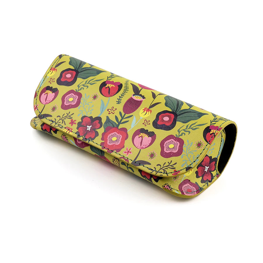 PoM Mustard Floral Glasses Case