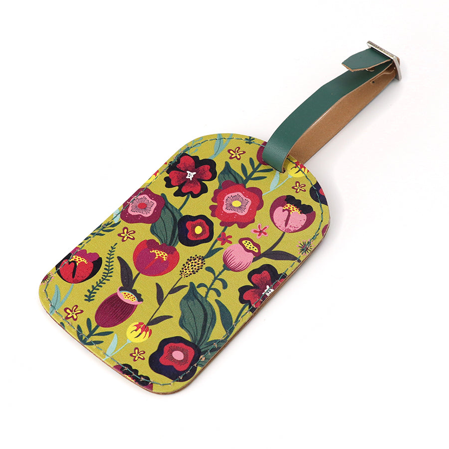 PoM Mustard Floral Luggage Tag