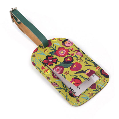 PoM Mustard Floral Luggage Tag