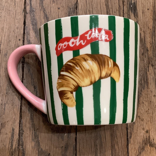 Ooh La La Croissant Mug by Eleanor Bowman