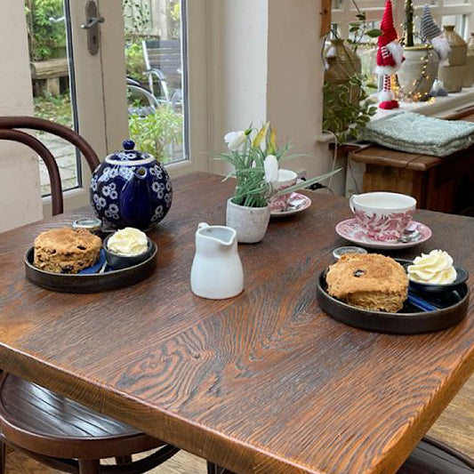 tea for two served with cream and jam