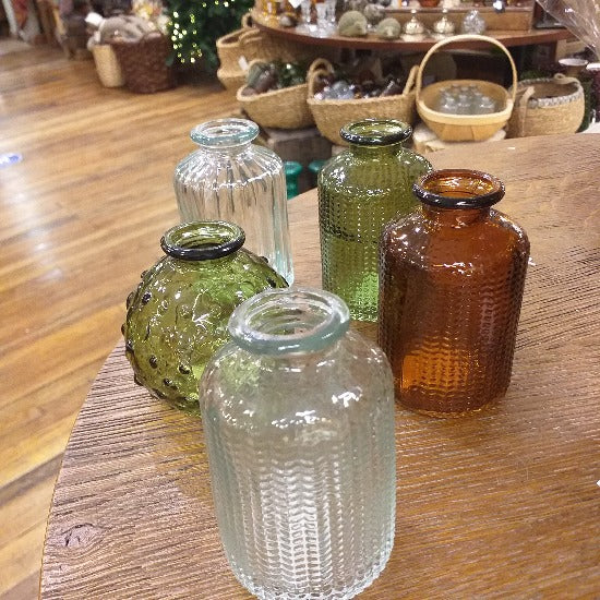 Vintage glass candle holders