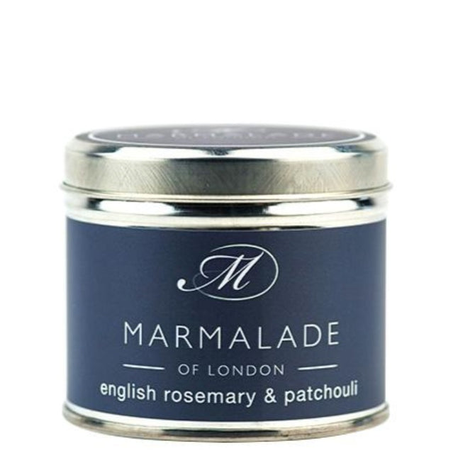 Marmalade rosemary and patchouli tin candle