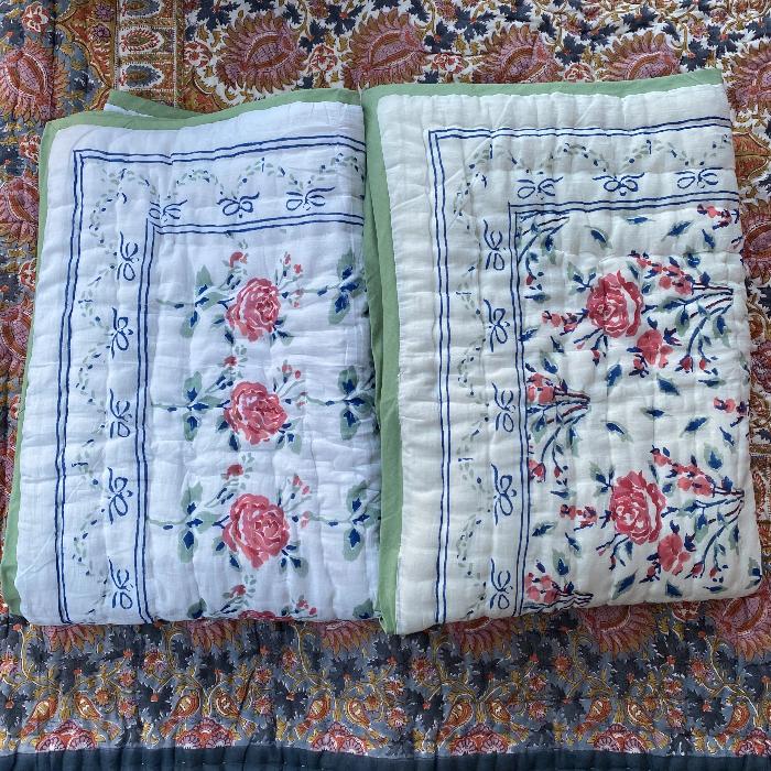 Cotton Kantha Reversible Quilts or Throws - 100 x140 cms