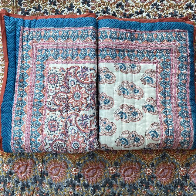 Cotton Kantha Reversible Quilts or Throws - 100 x140 cms